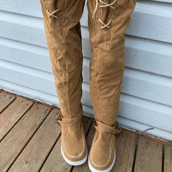 Over the Knee Moccasin Boots - Picture 1 of 3